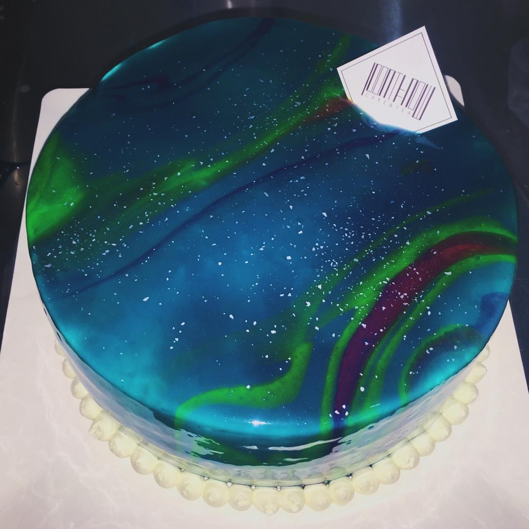 阿猜猜猜猜做的星空巧克力蛋糕淋面