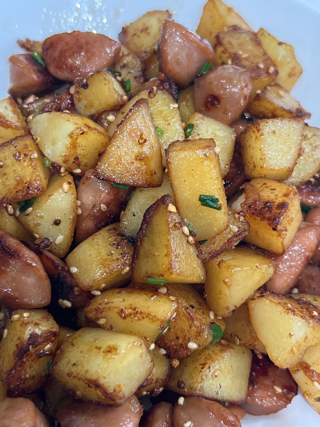 烧烤风味的土豆小香肠
