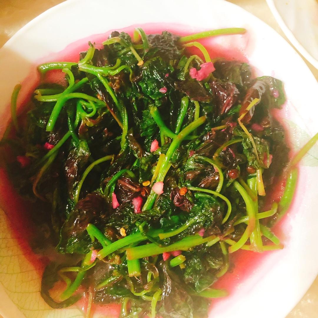 清炒有机红汉菜