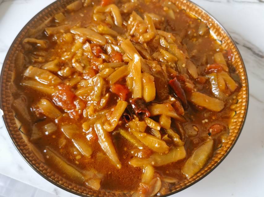 5分钟快手下饭菜#番茄炒茄子🍅番茄家族