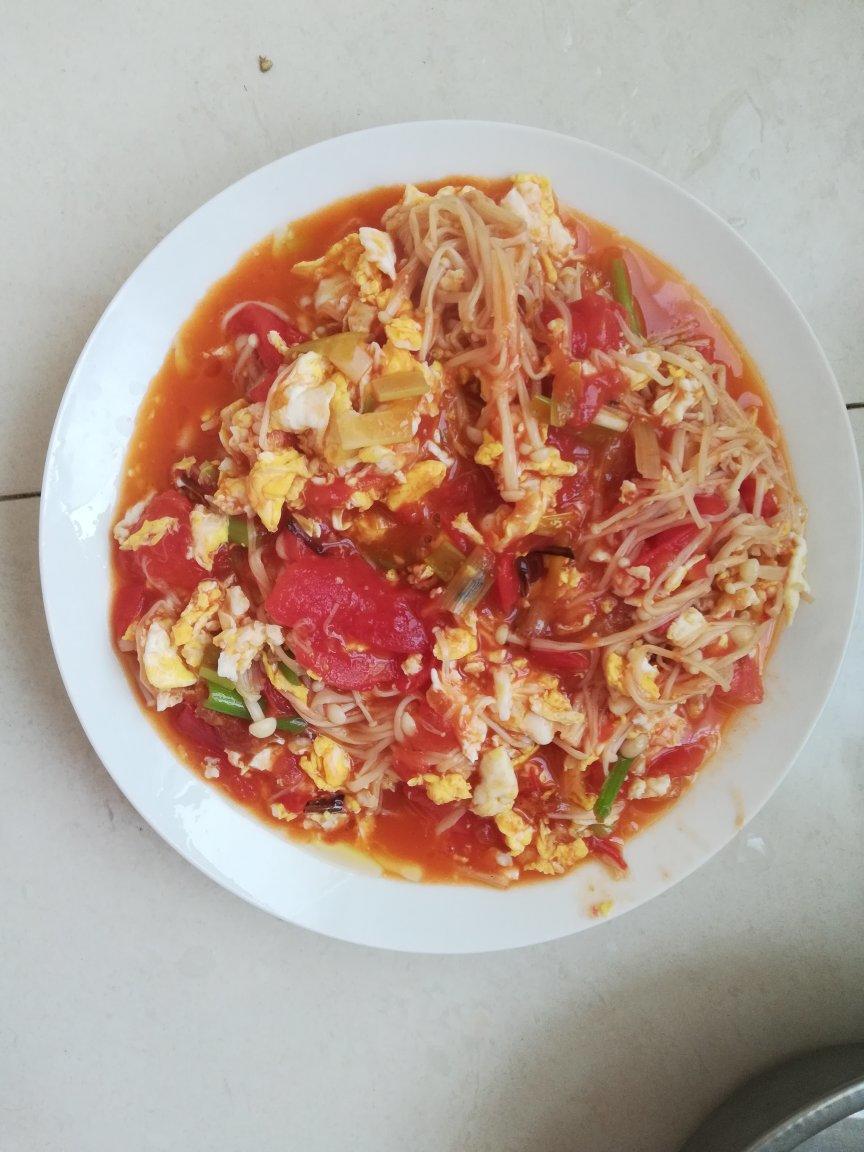 番茄金针菇炒蛋