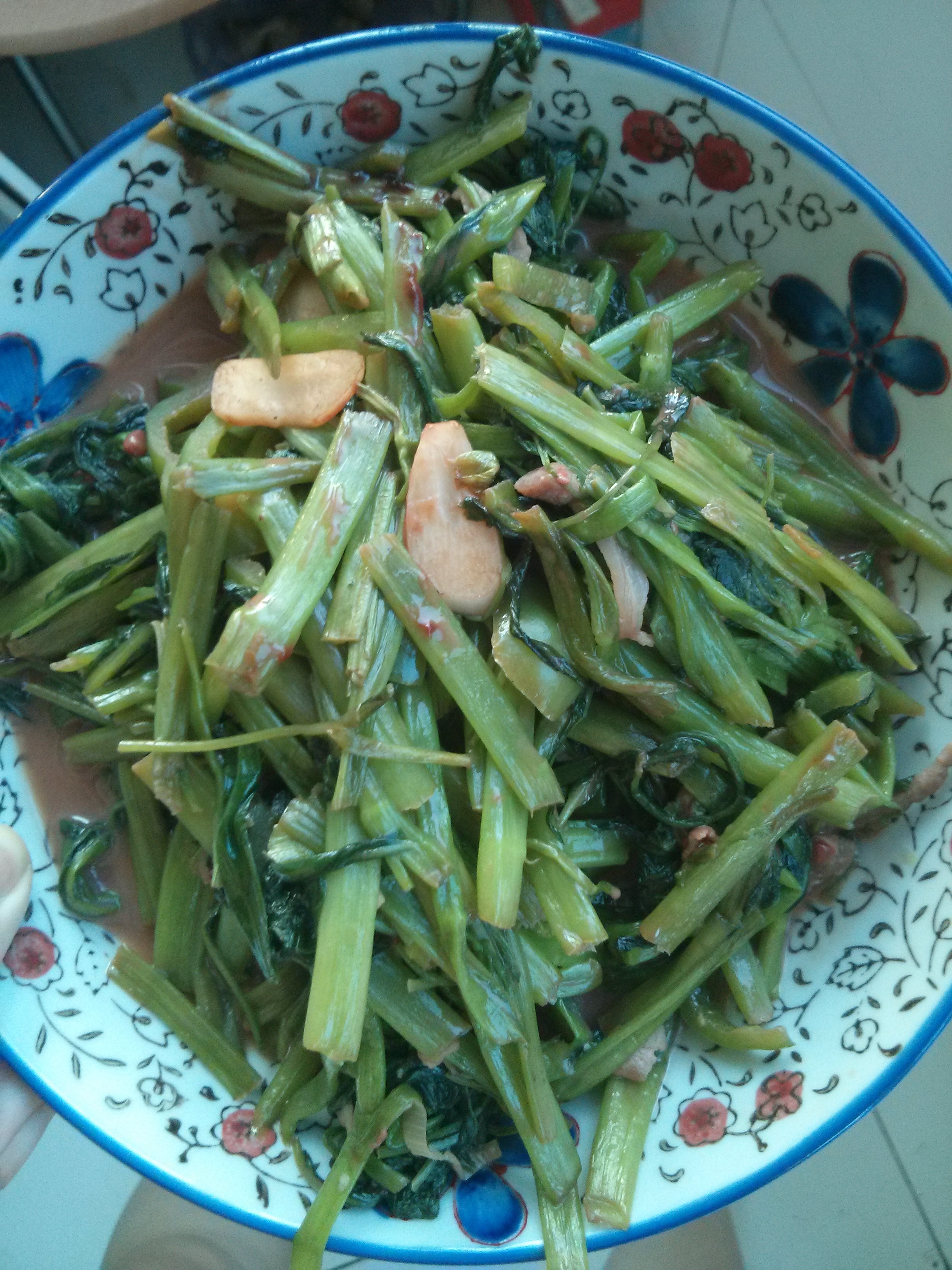 腐乳肉丝炒空心菜梗