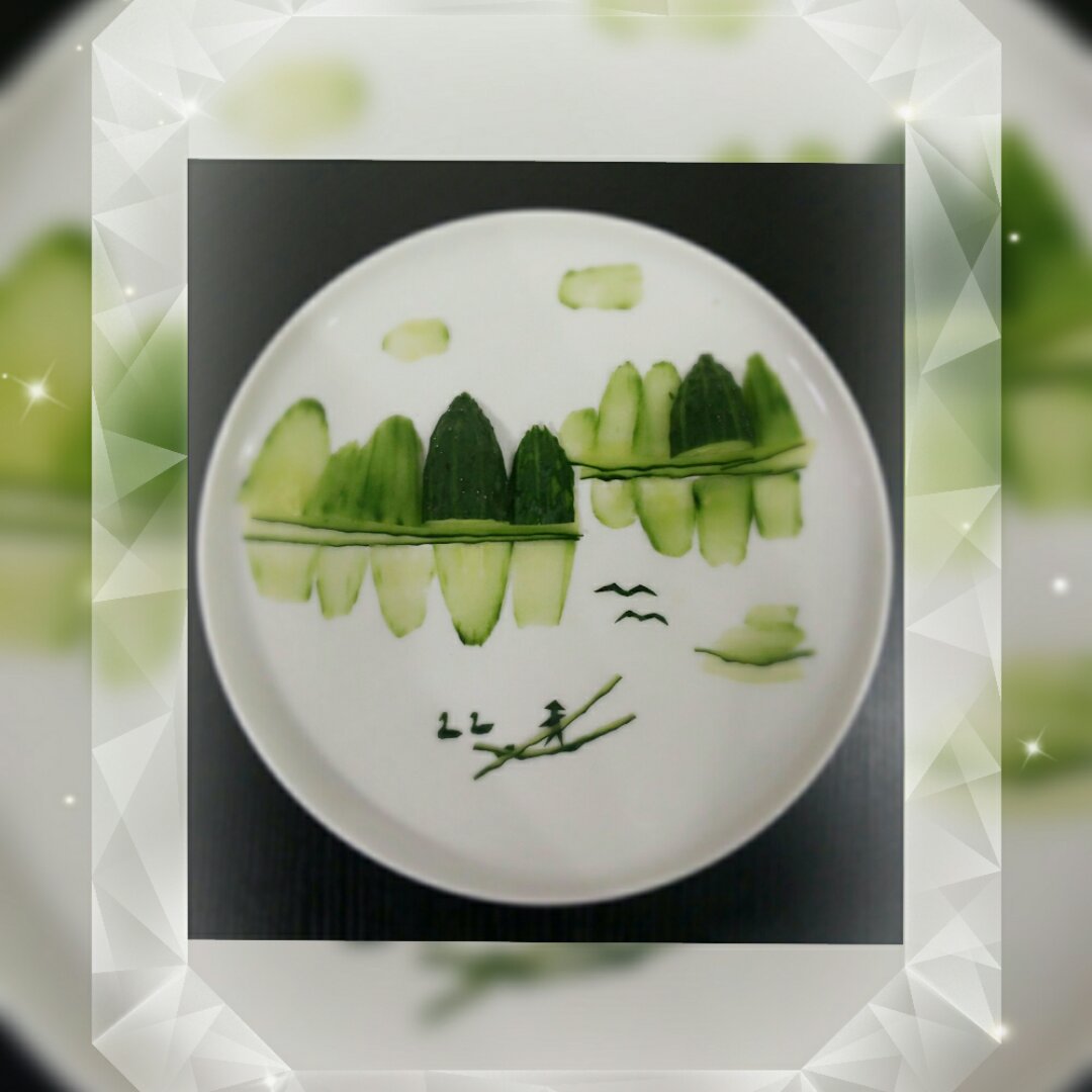 bobos做的黄瓜山水拼盘