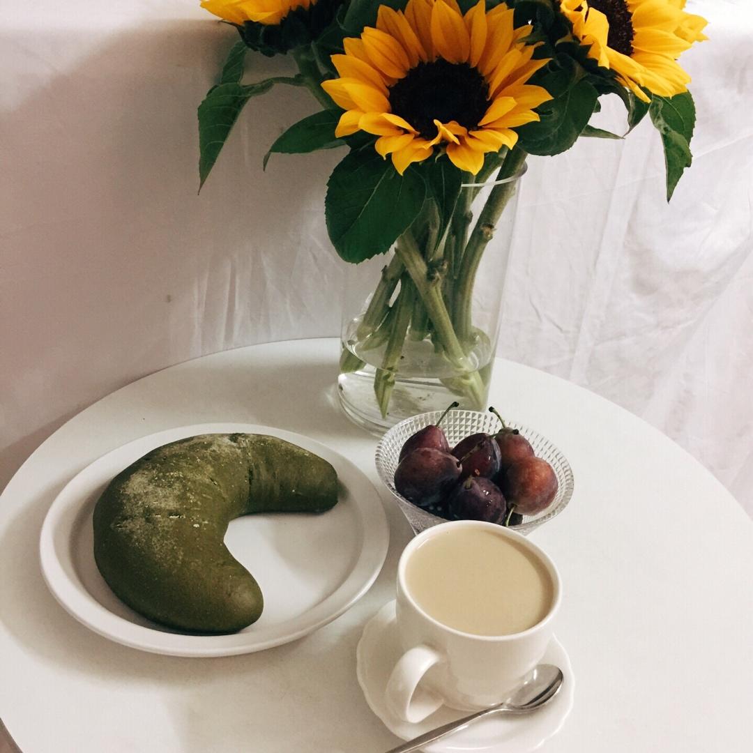 抹茶麻薯红豆软欧包