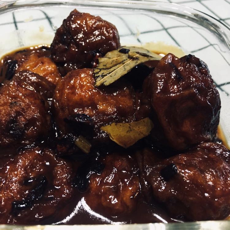 红烧油面筋塞肉