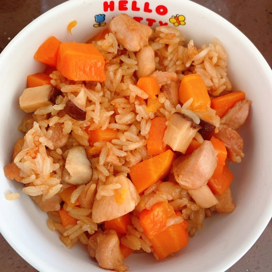 胡萝卜蘑菇鸡腿焖饭