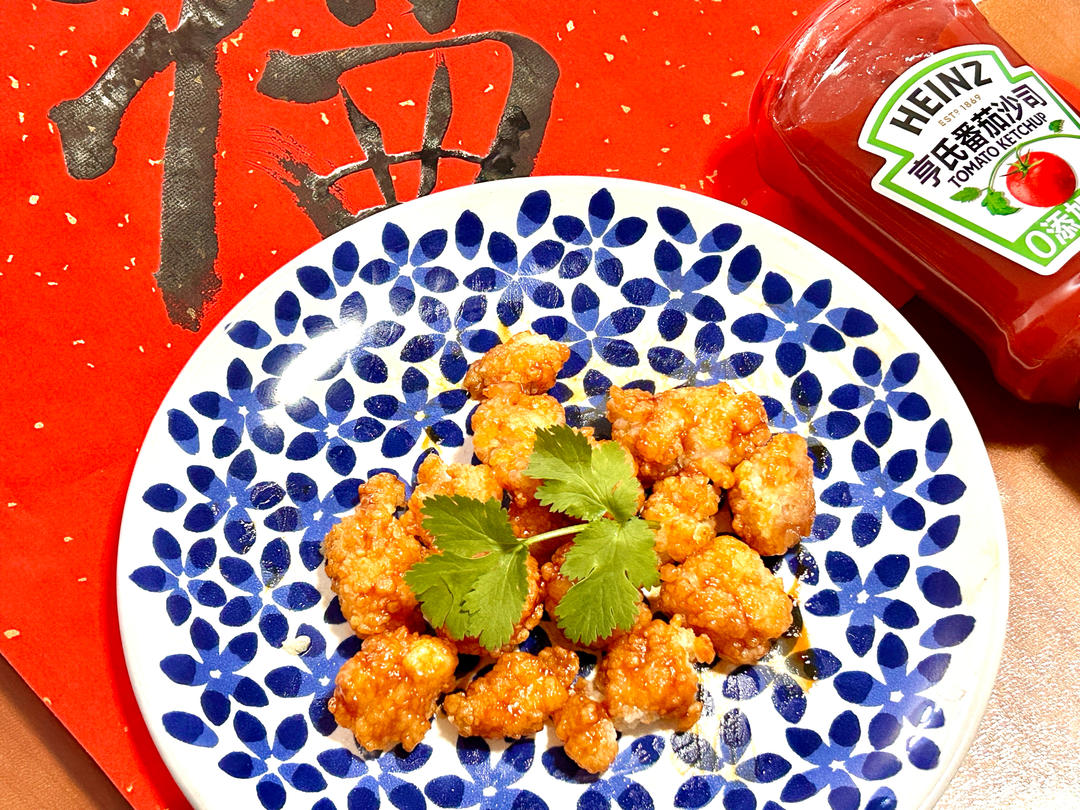 【不开火版】糖醋鸡米花（健康微波炉菜）