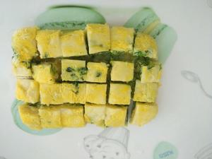 宝宝辅食-虾菠菜面条鸡蛋糕的做法 步骤8
