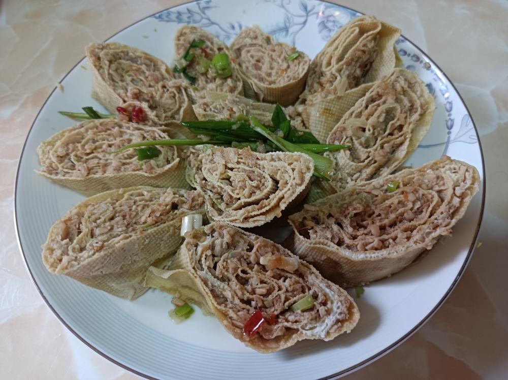 豆腐皮肉馅卷