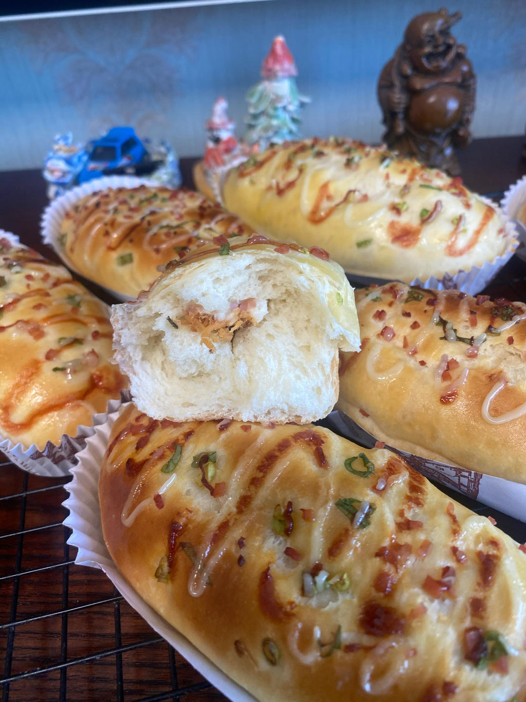 香葱火腿肉松面包