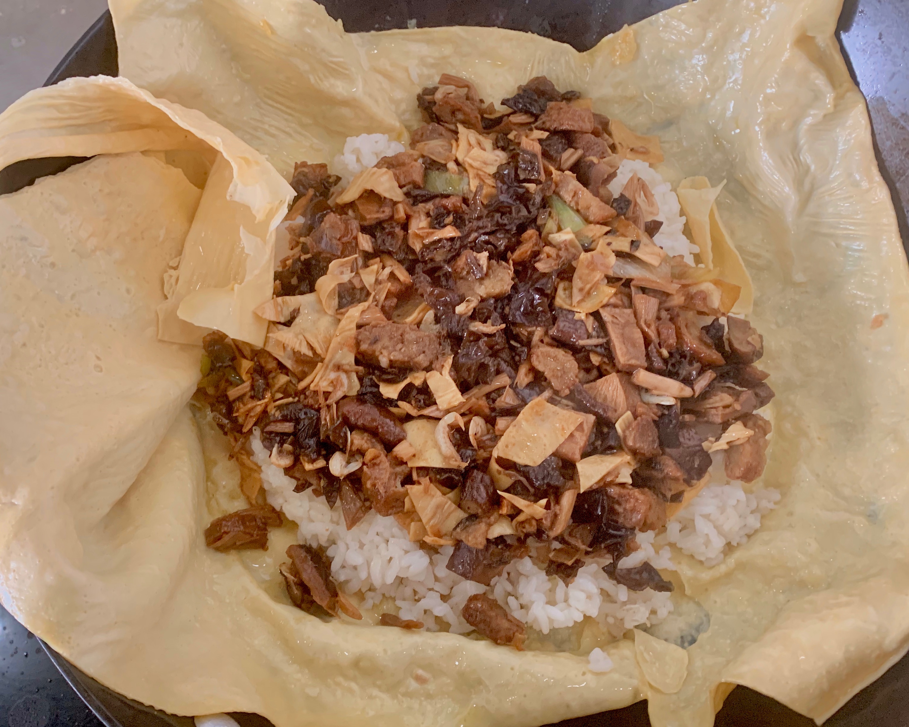剩米饭 油豆皮版 简易        三鲜豆皮的做法