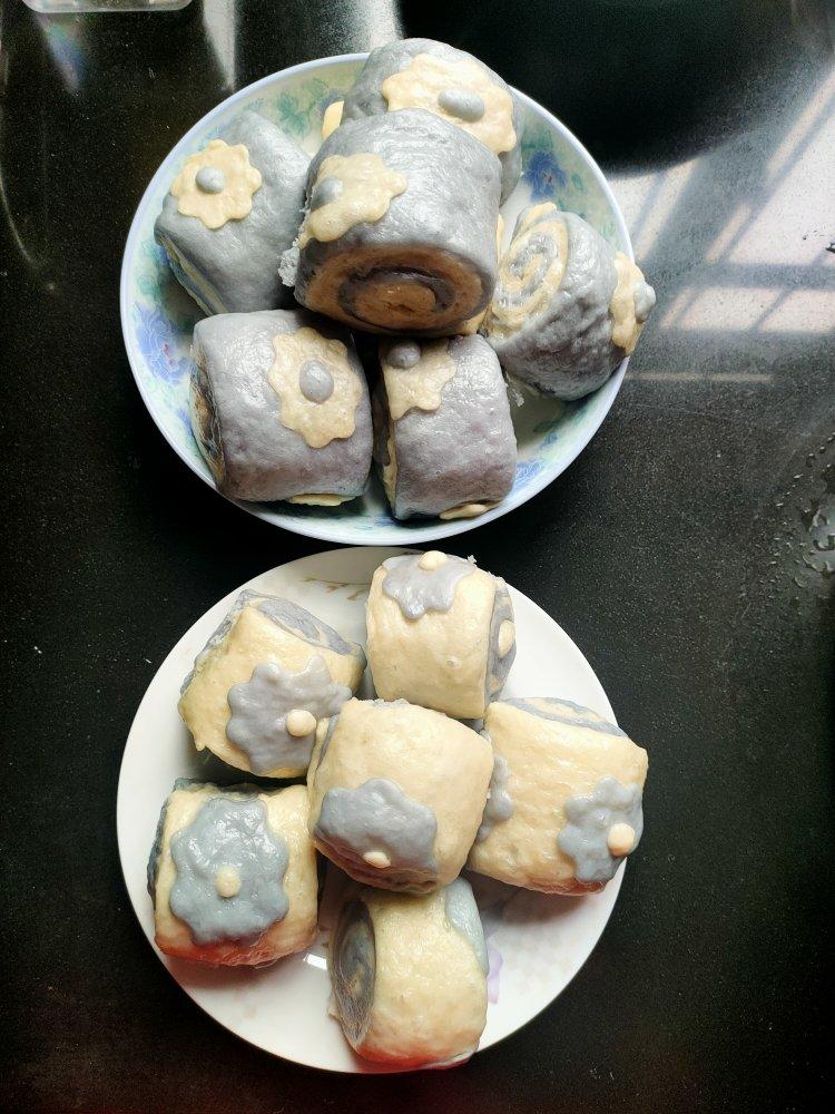 蝶豆花刀切馒头