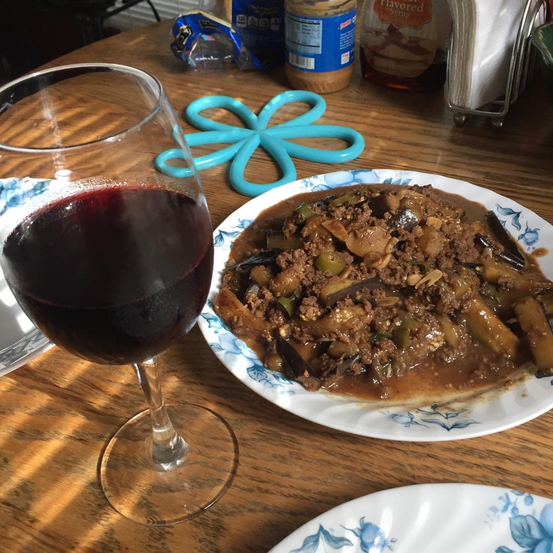红烧肉沫茄子