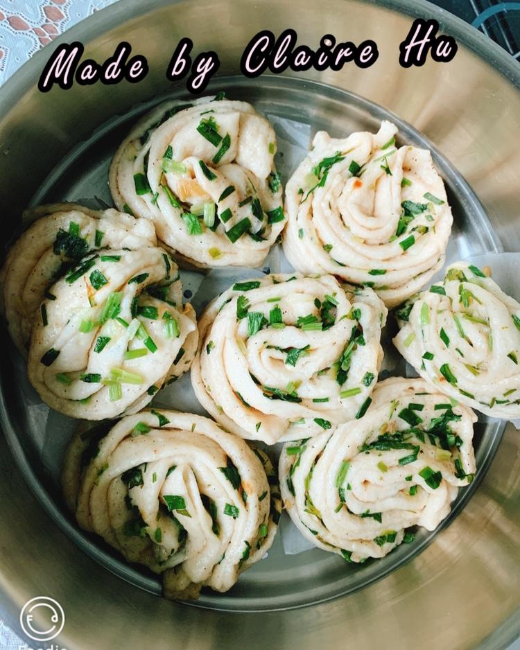 千丝万缕葱油花卷｜附葱花不变黄小技巧