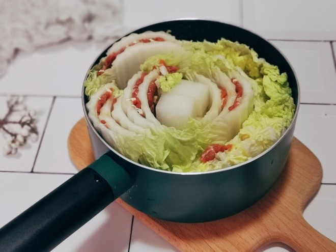 一人锅 白菜千层锅的做法步骤图 心似猛虎细嗅蔷薇 下厨房 一人锅 白菜千层锅的做法步骤图 心似猛虎细嗅蔷薇 下厨房