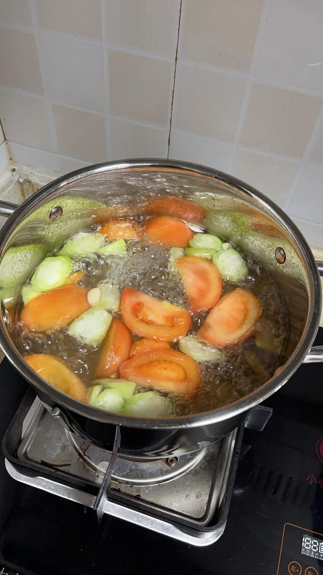 番茄丝瓜鸡蛋汤