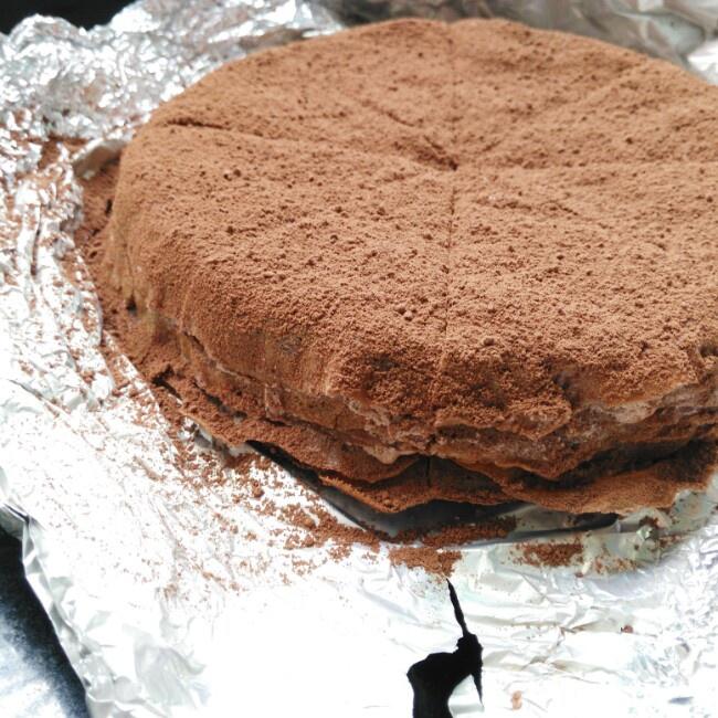 chocolate millecrêpes 
巧克力千层蛋糕的做法 步骤7