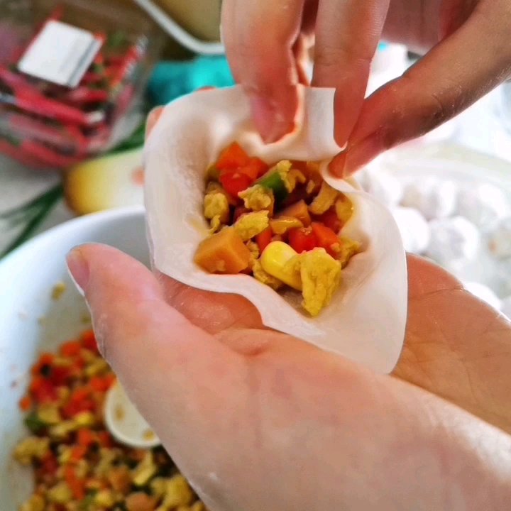 玉米虾滑小蒸包🦐低卡营养早餐的做法 步骤7