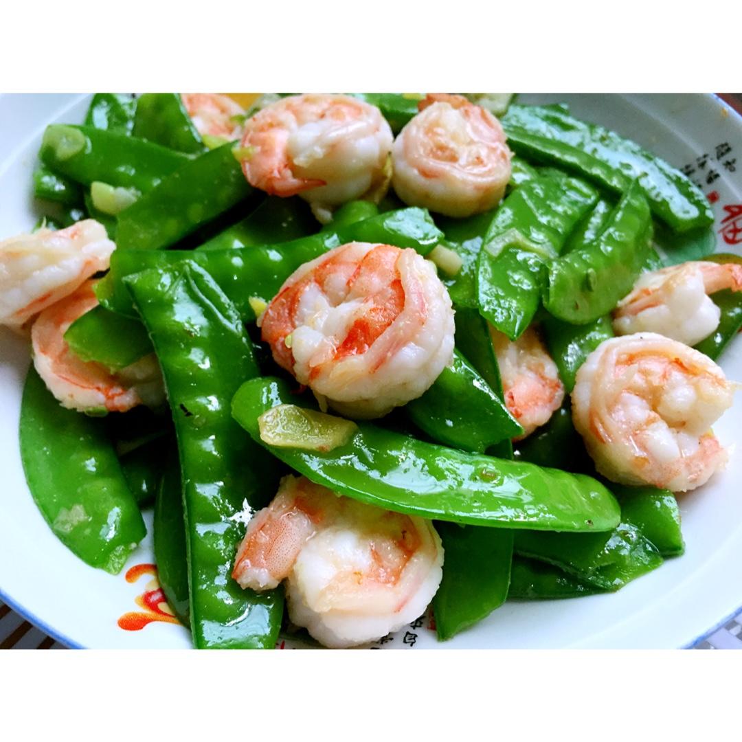 荷兰豆炒虾仁