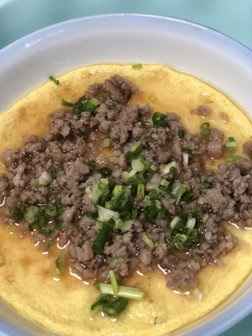 巨嫩滑肉末蒸蛋 大人小孩都爱吃