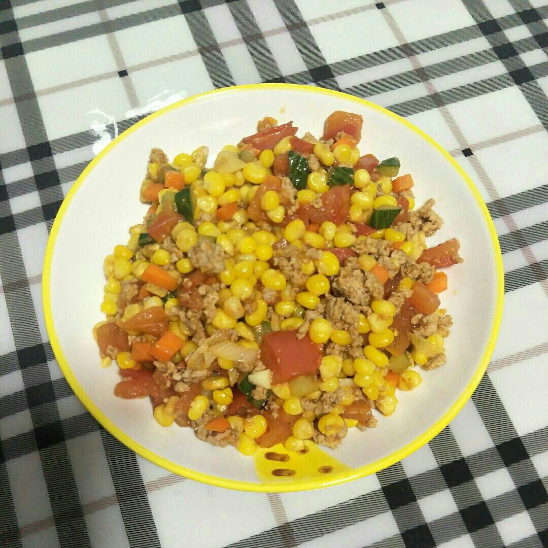 玉米炒肉末【超级下饭的快手家常菜】