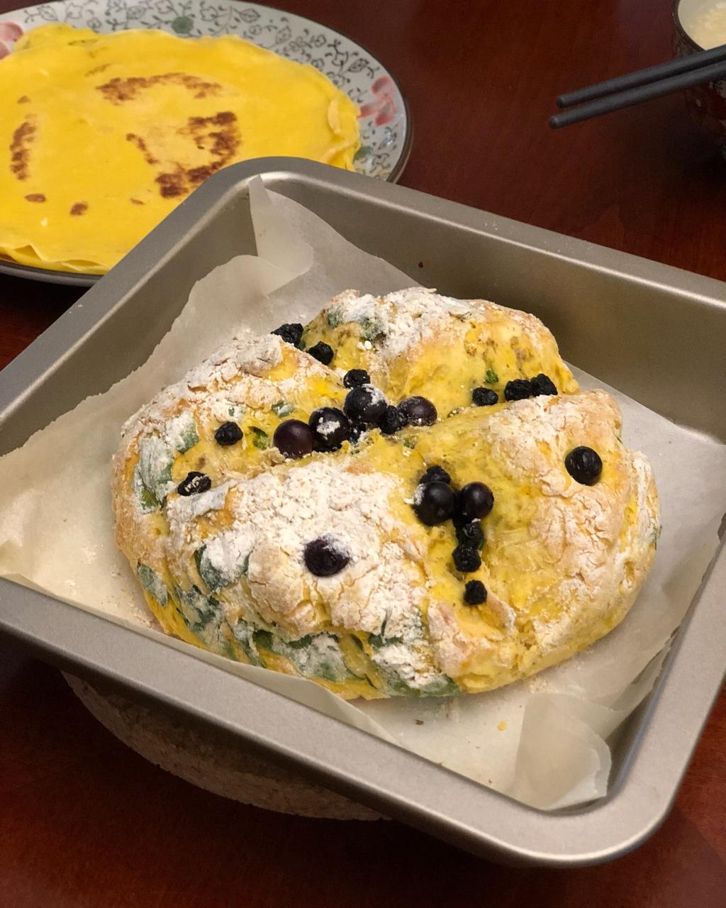 菠菜南瓜奶酪丹波面包丨健康·烘焙