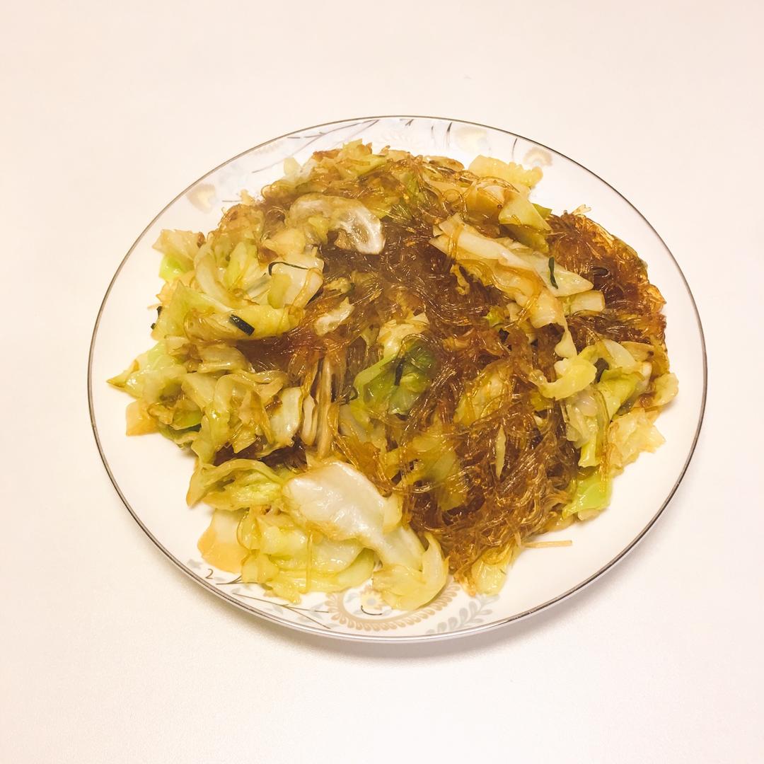 卷心菜炒粉丝 Glass noodles with Cabbage