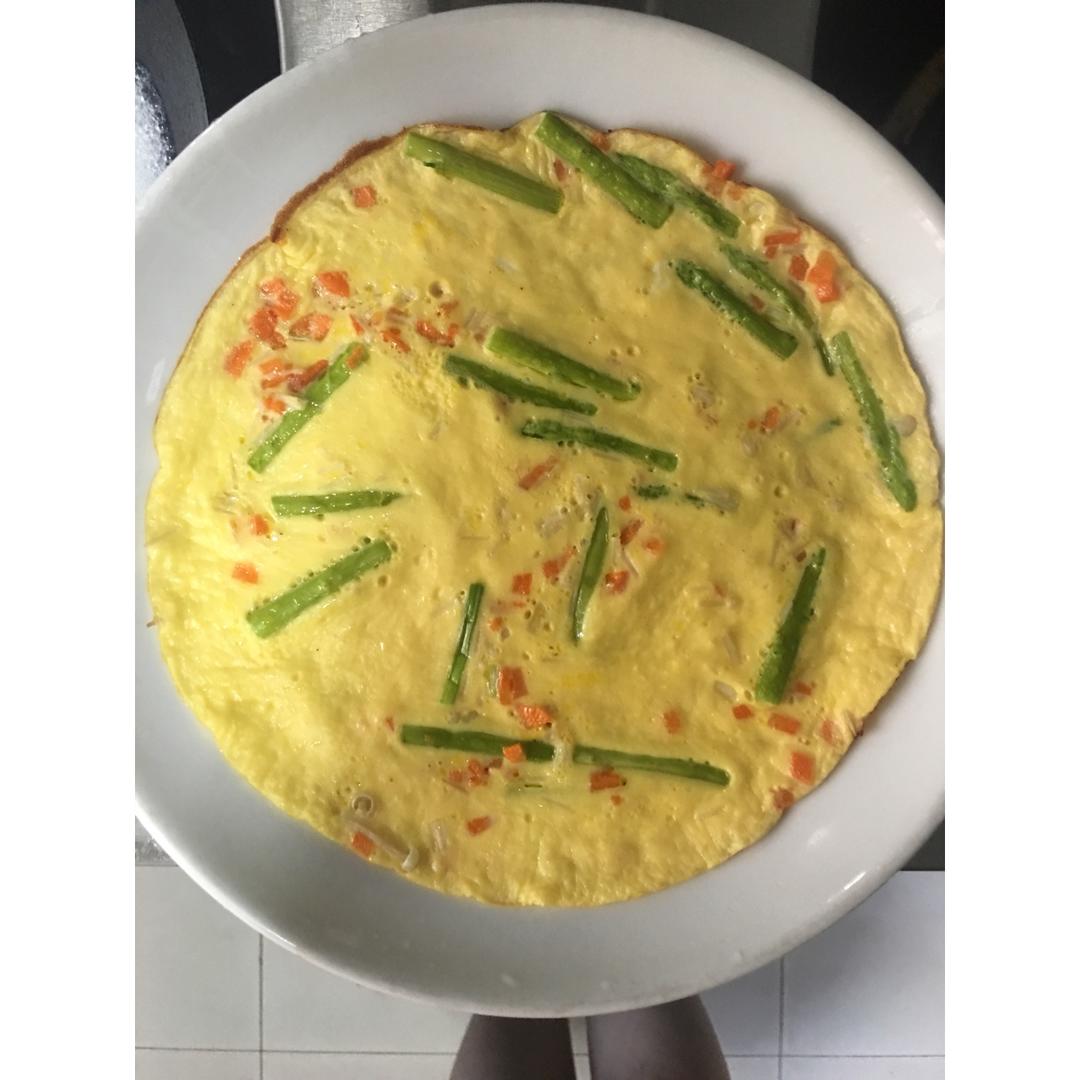 芦笋虾仁早餐蛋饼