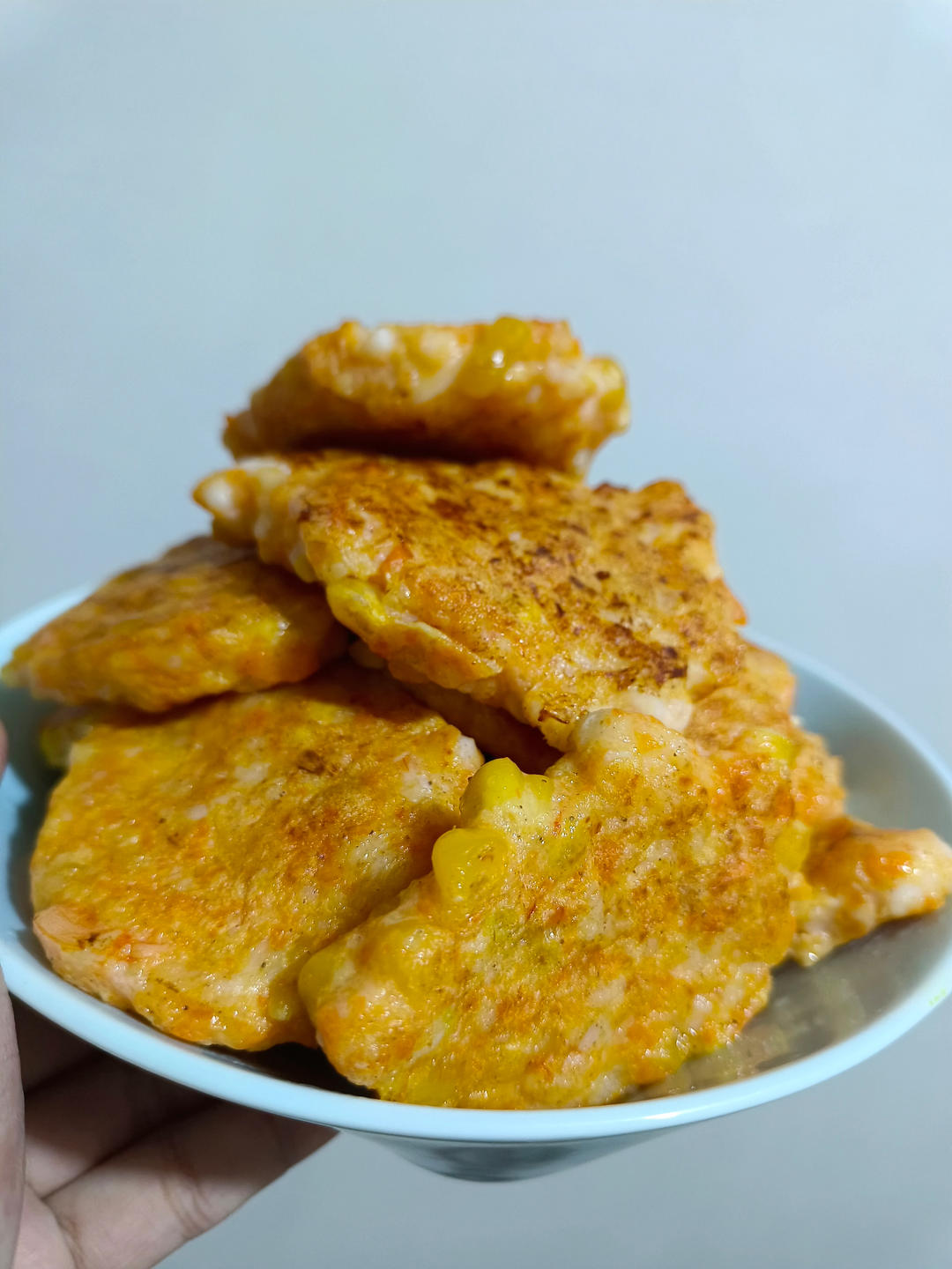 【女儿极力推荐】虾饼颗粒感玉米粒胡萝卜丁早餐搭档满口虾肉健身减脂蛋白质