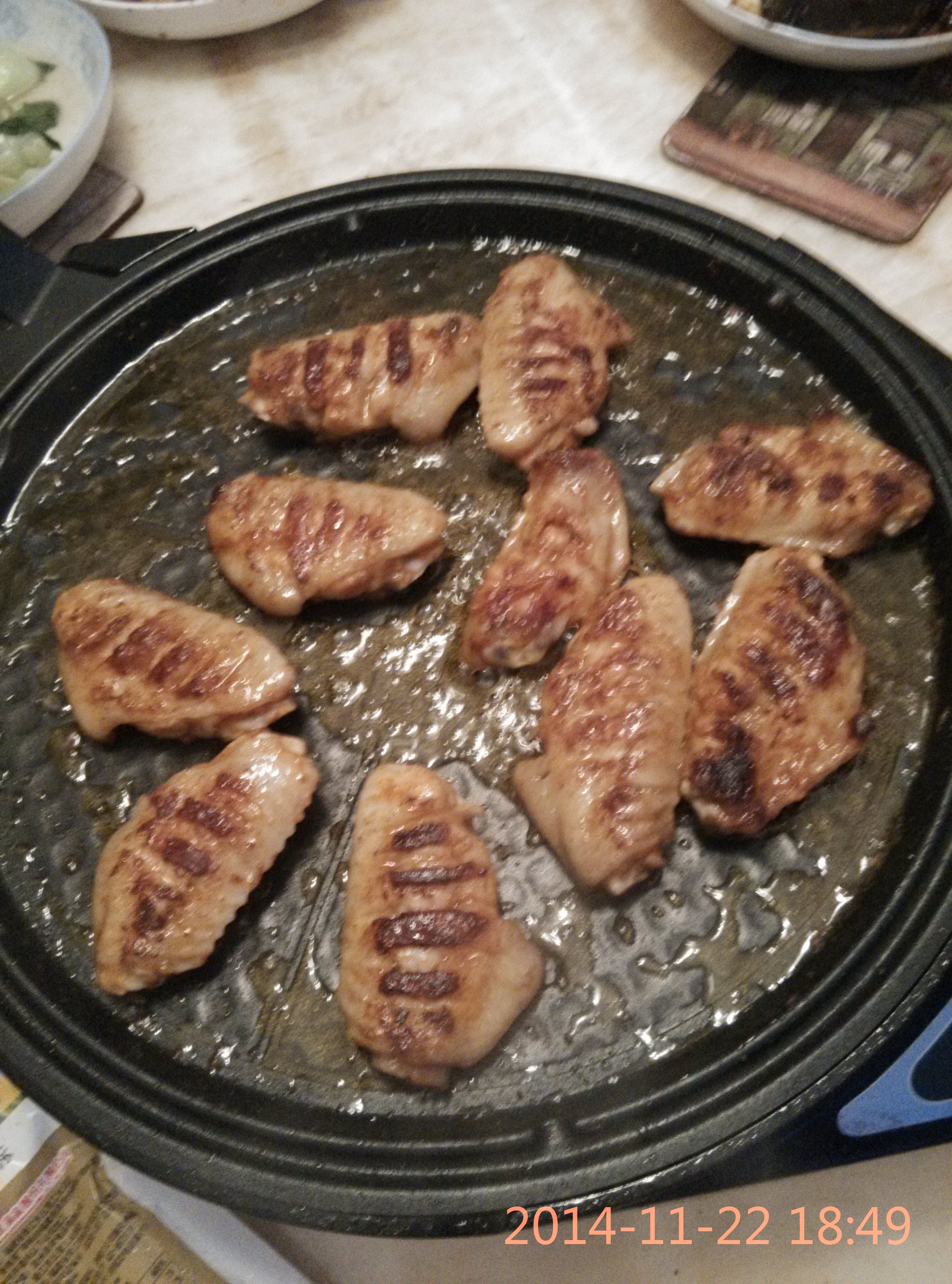 电饼铛煎鸡翅