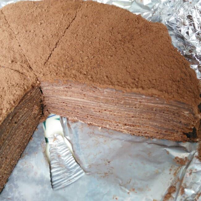 chocolate millecrêpes 
巧克力千层蛋糕的做法 步骤8