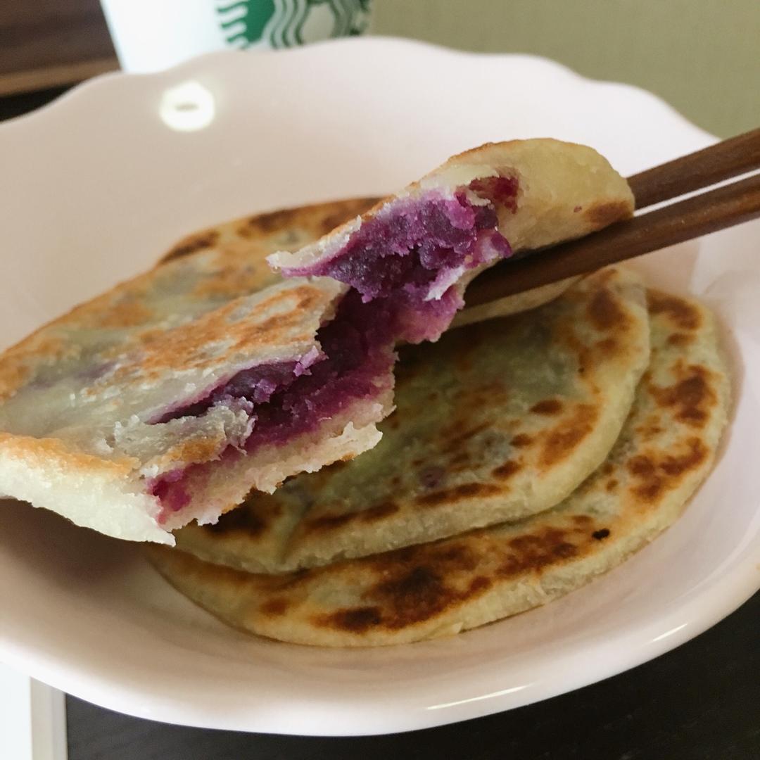 烫面紫薯饼