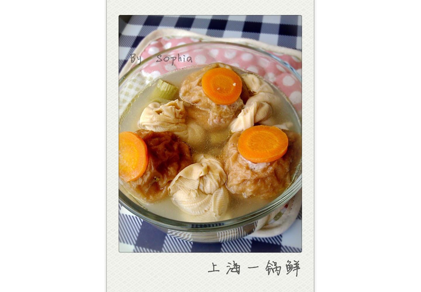 上海一锅鲜（油面筋塞肉）的做法