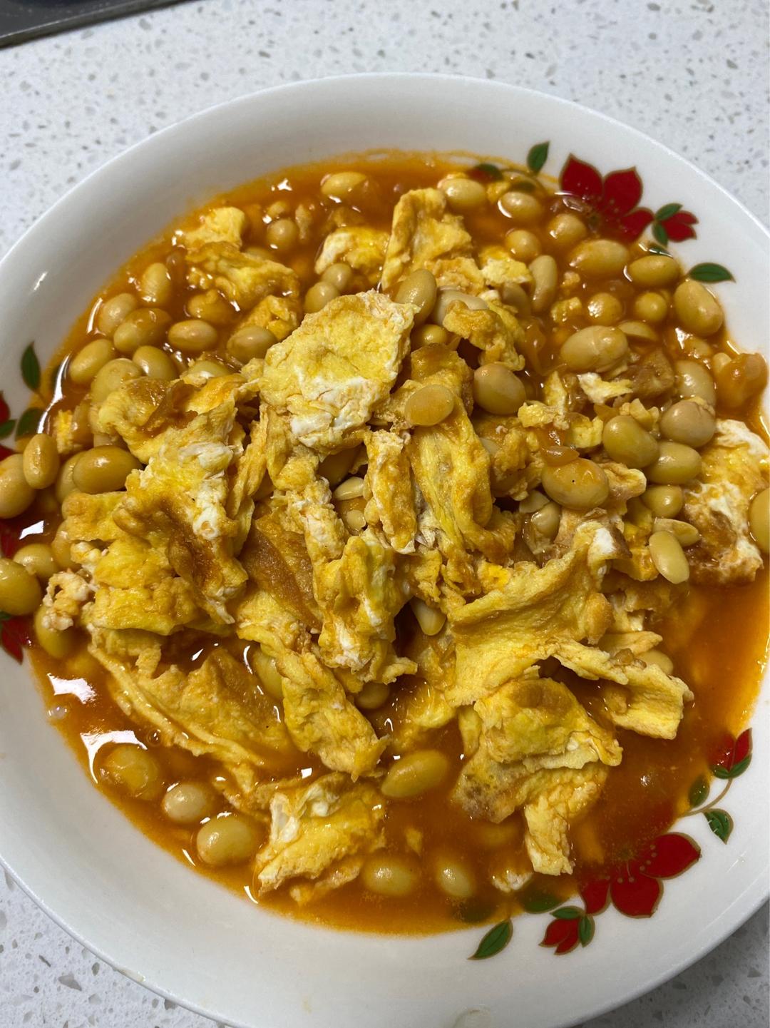 超下饭茄汁黄豆炒蛋