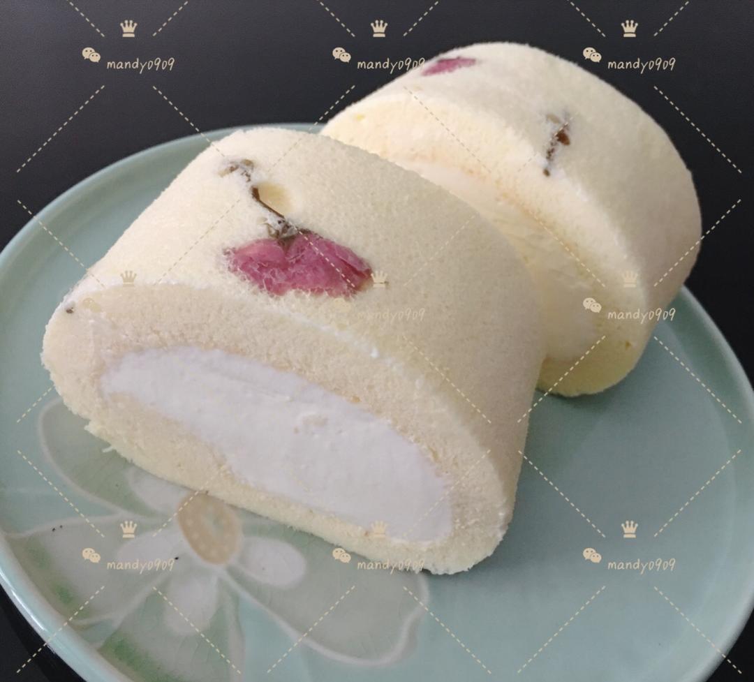 蚊z_monmon做的樱花蛋糕卷