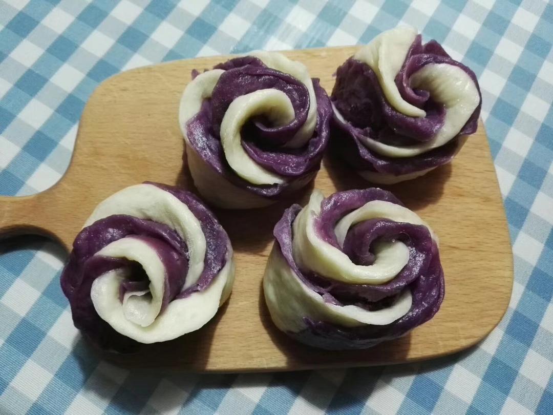 紫薯玫瑰花馒头