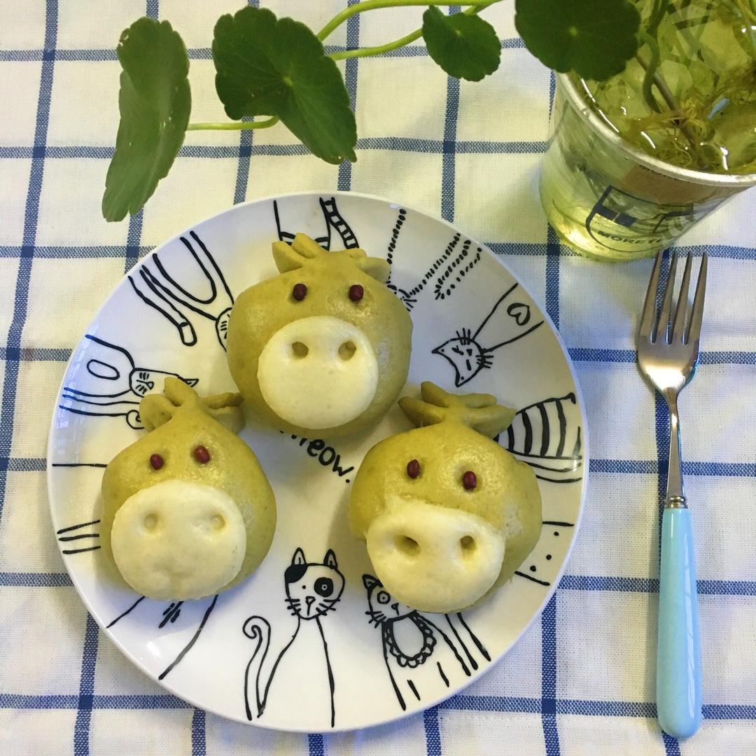 动物馒头之青牛豆沙馒头