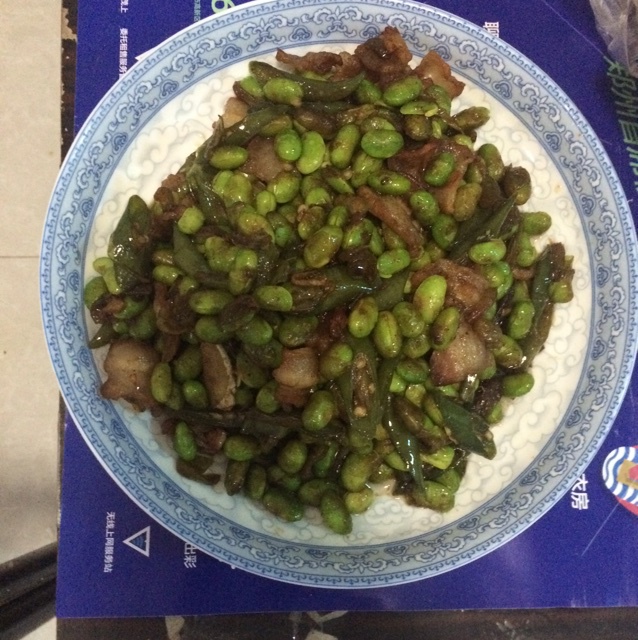 毛豆炒肉丁