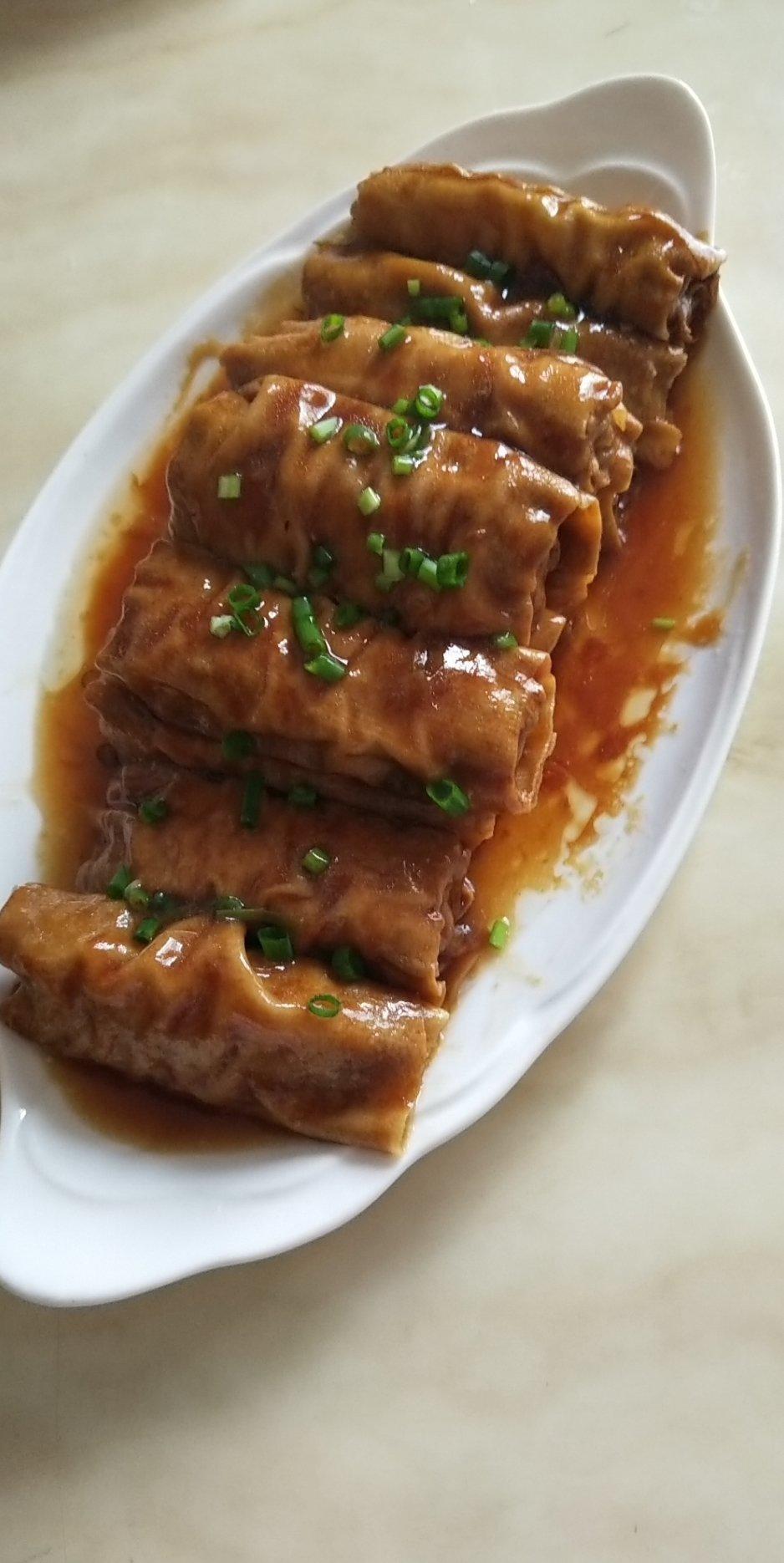 红烧百叶结包肉（一口吃做法）