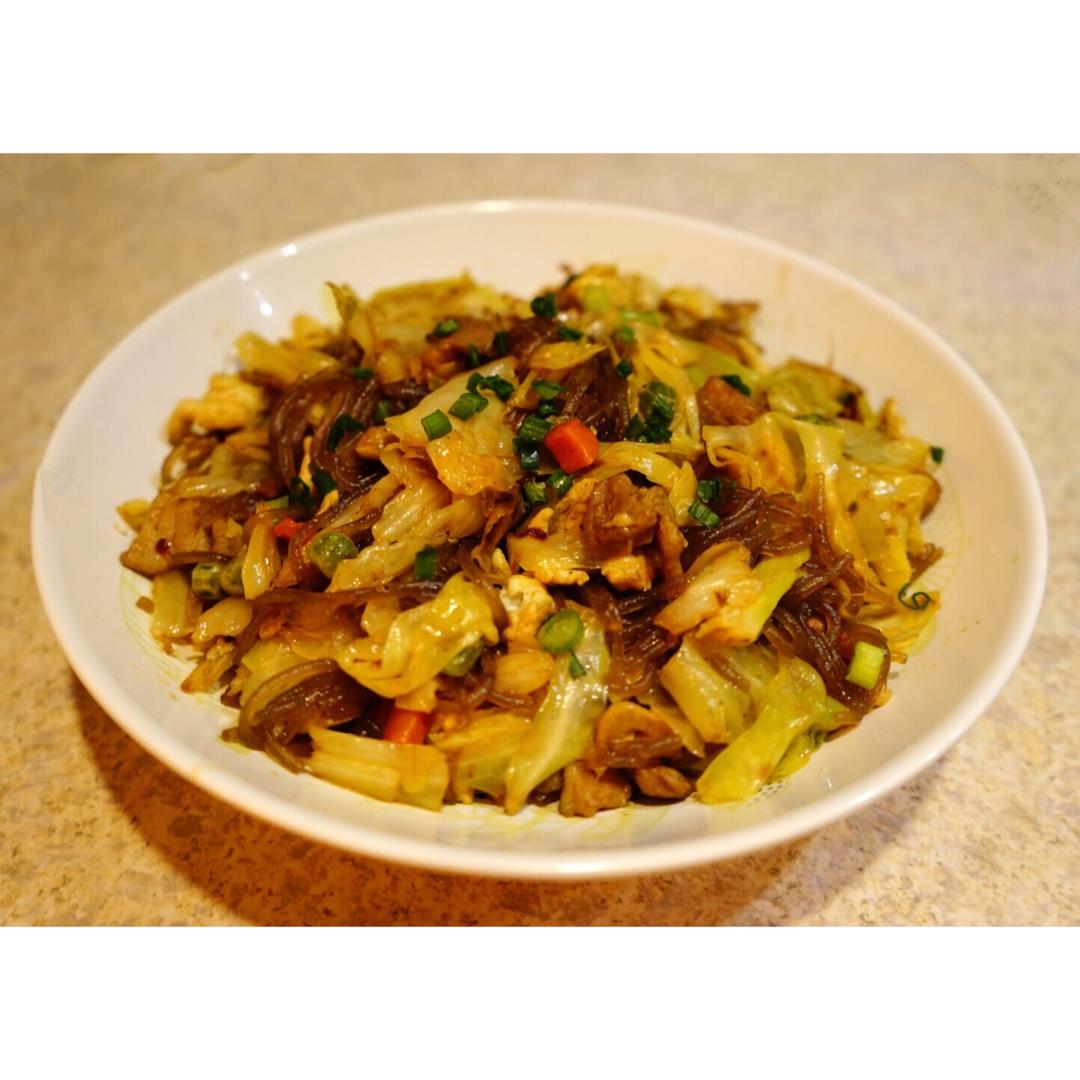 包菜炒粉丝