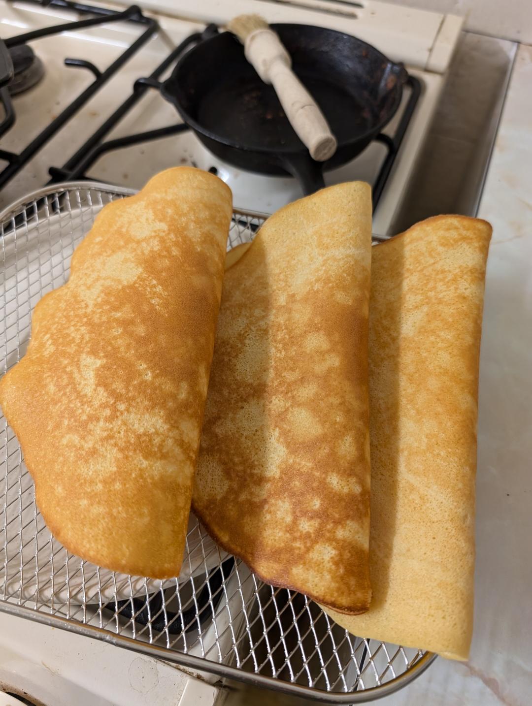 【生酮低碳】完美班戟皮。可做班戟，法式可丽饼,毛巾卷，厚煎饼果子