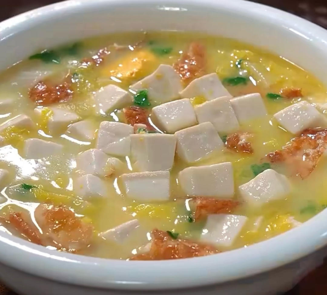 白菜豆腐鸡蛋三鲜汤