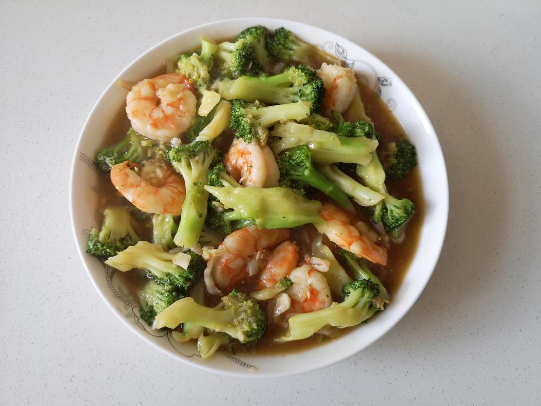 减肥去脂的西兰花炒虾仁