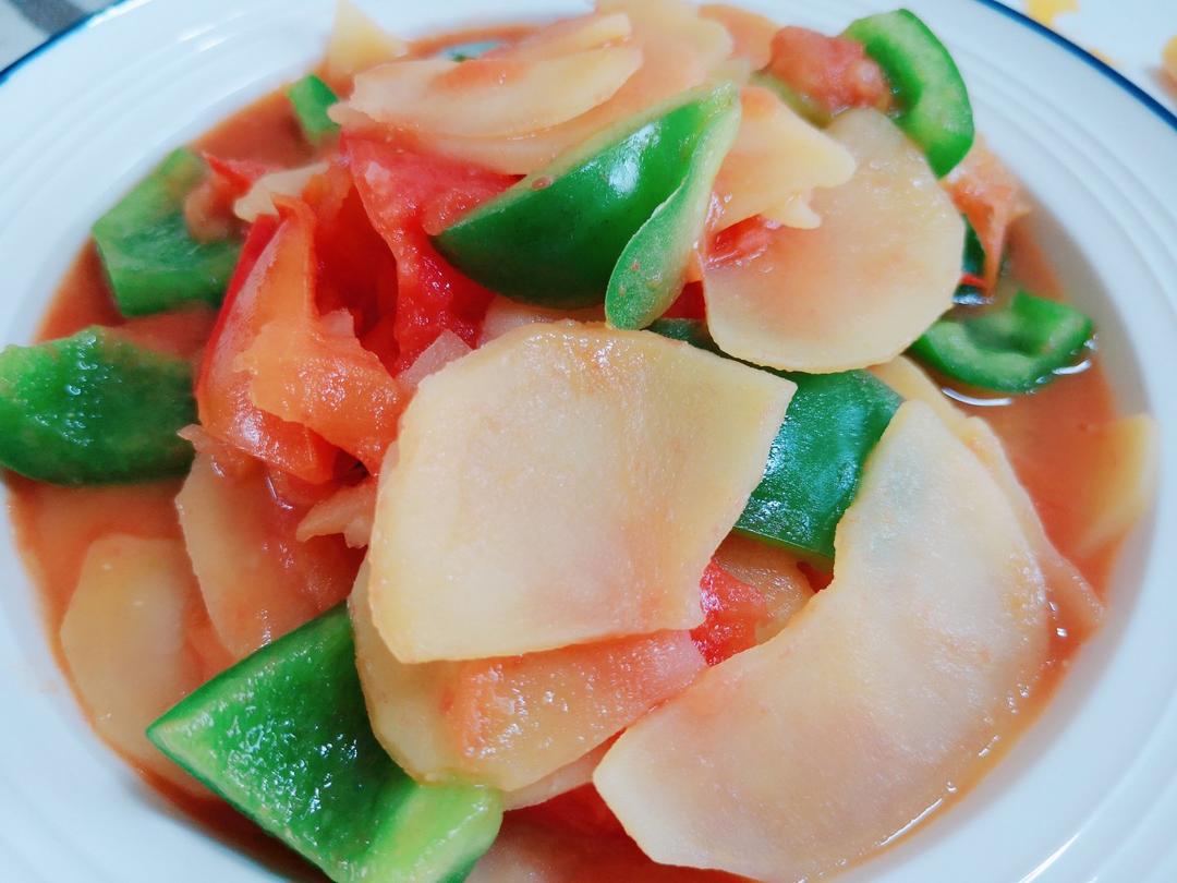 超级下饭菜红绿灯（番茄辣椒炒土豆）