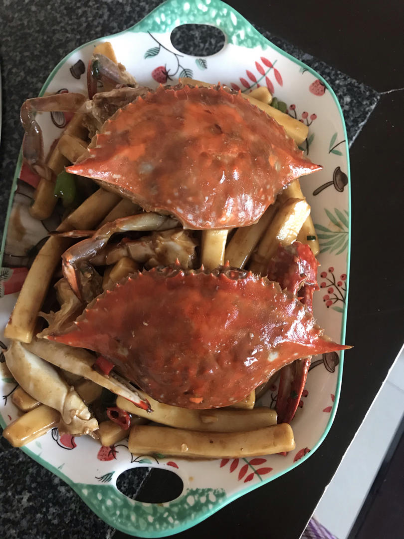 葱姜炒梭子蟹（very easy）