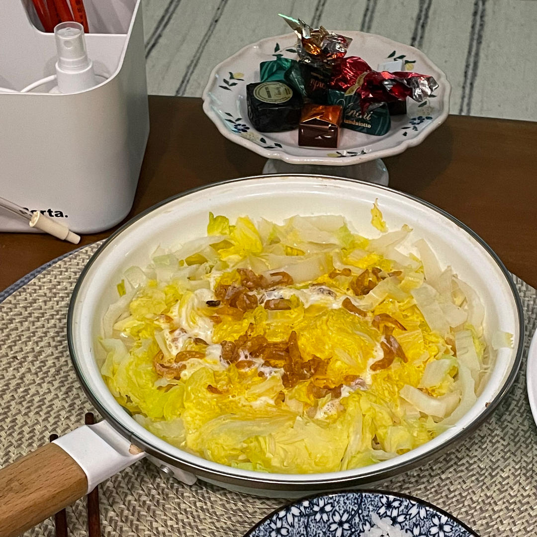 海米滑蛋娃娃菜