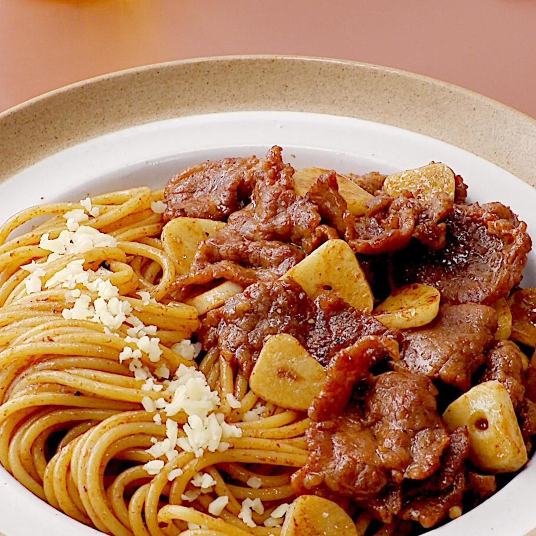 蒜香牛肉意面