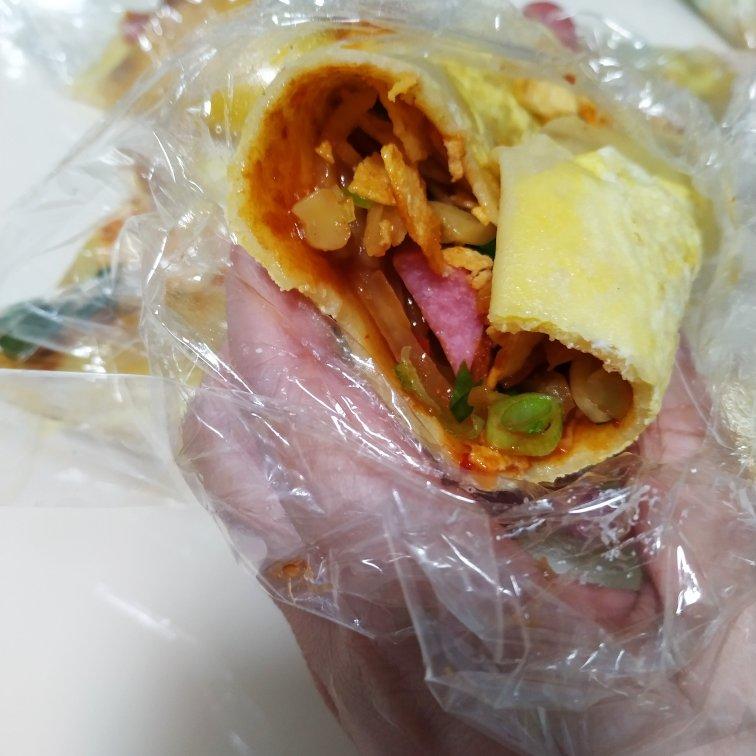 家庭版煎饼果子---快手健康早餐，利用家里现有材料