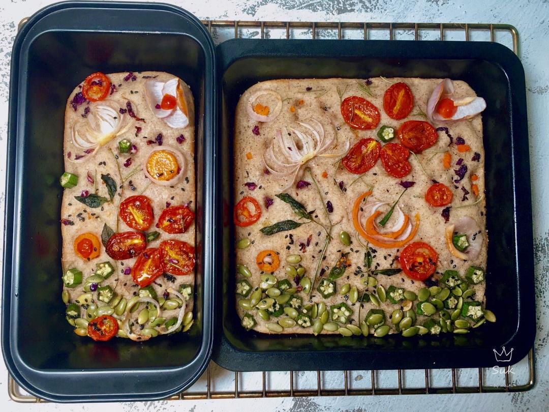 油画一般的意大利Focaccia佛卡夏面包