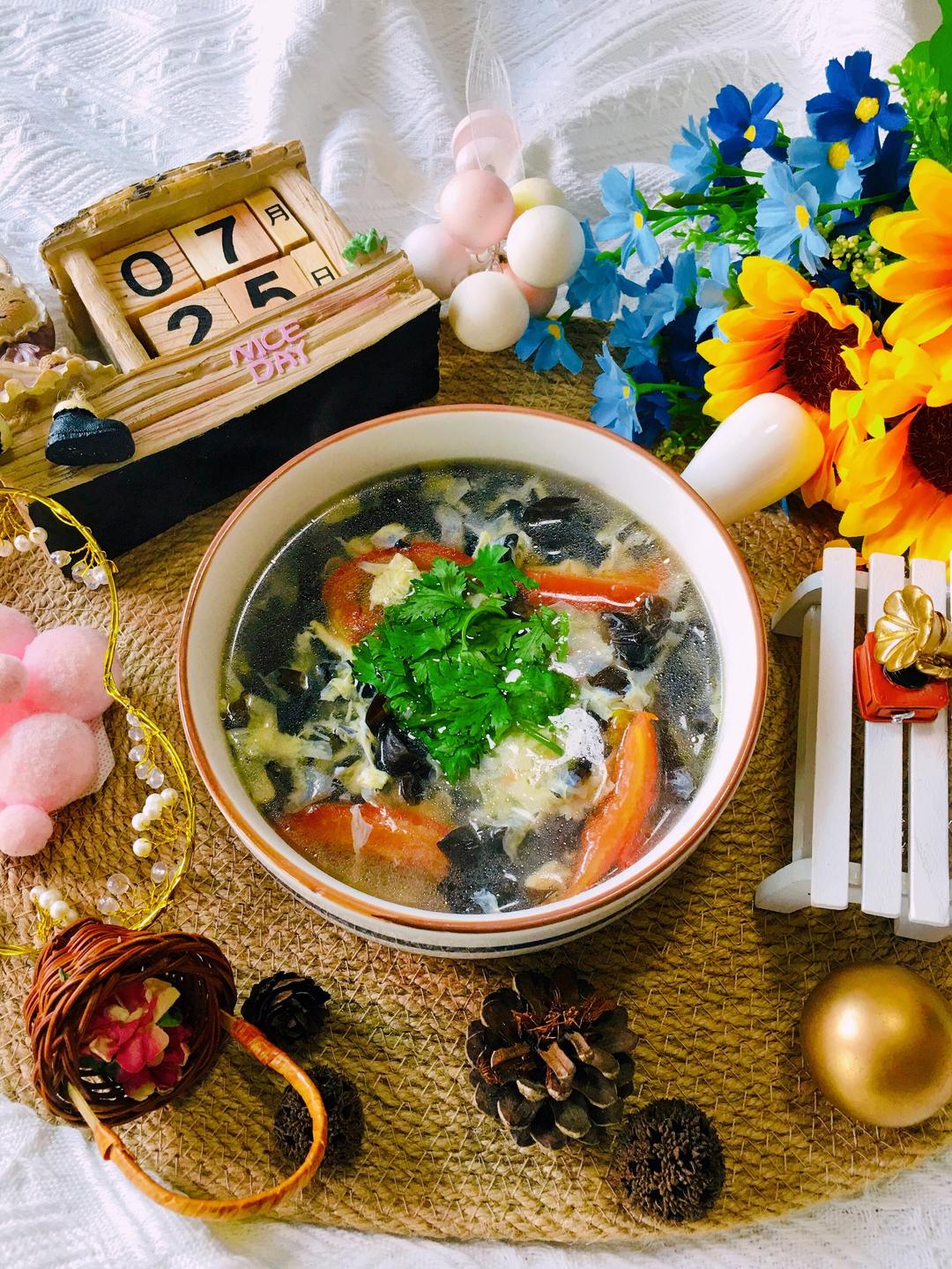 快手简单༄「木耳鸡蛋汤」♨️♨️♨️